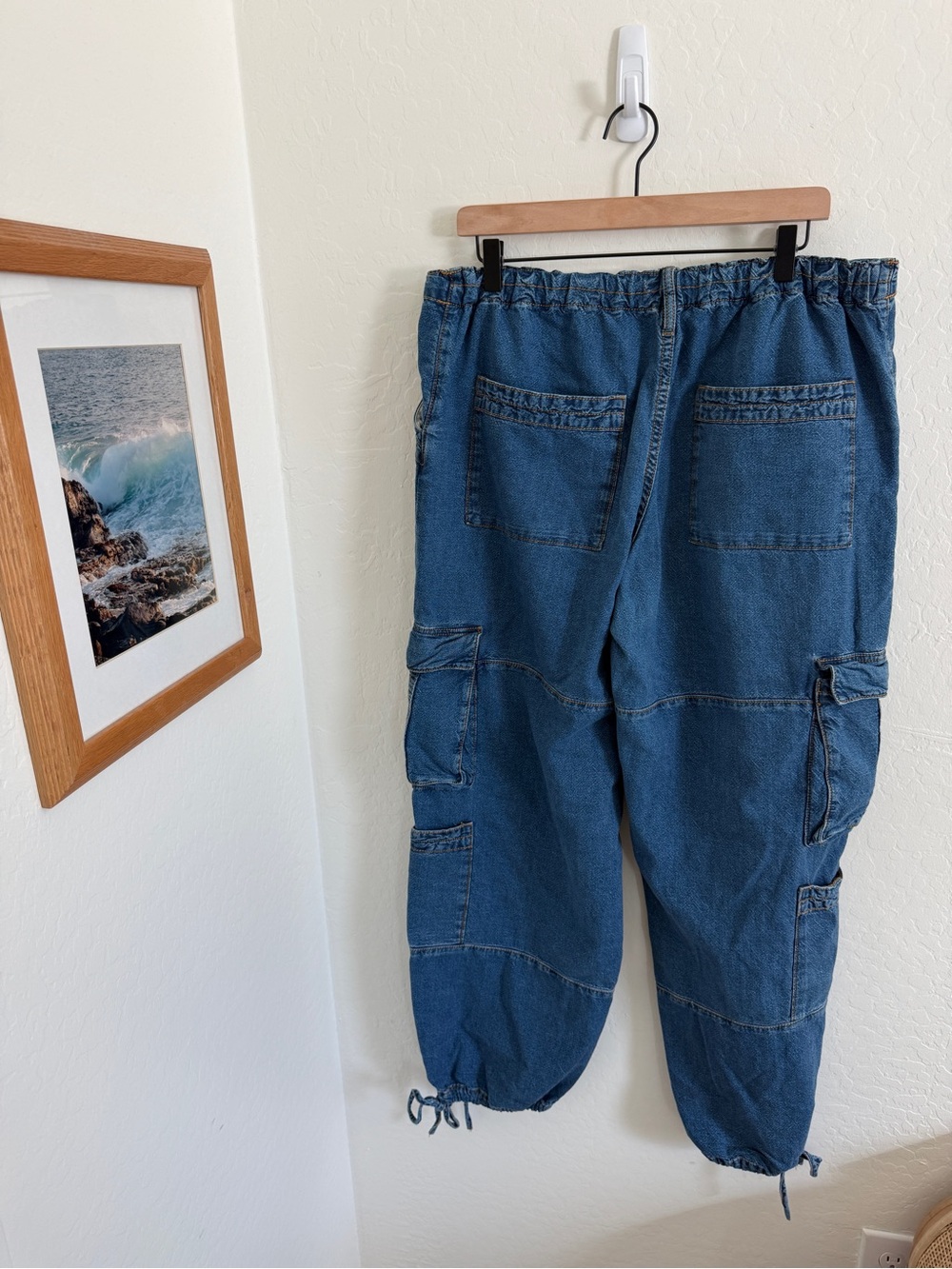 Outland Denim Utility Cargo Barrel Jeans Organic Cotton Blue - Picture 3 of 6
